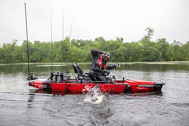 Ike in Hobie with Bass